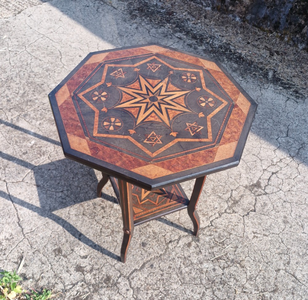 Victorian inlaid octagonal occasional table.  View II