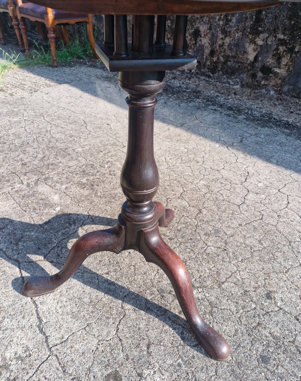 Antique mahogany tripod revolving occasional table.  View II