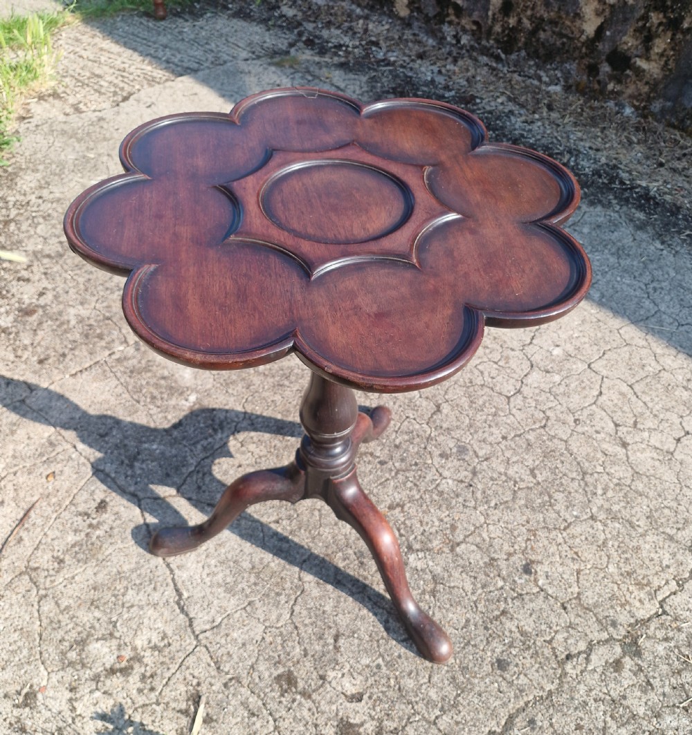 Antique mahogany tripod revolving occasional table.  View III