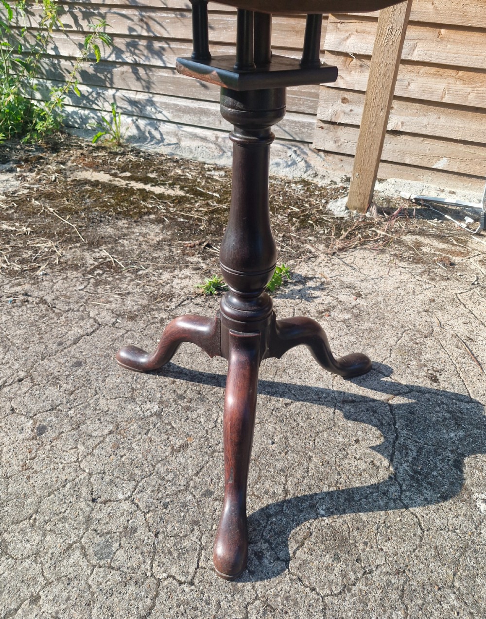 Antique mahogany tripod revolving occasional table.  View IV