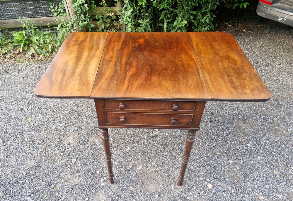 Regency mahogany 2 drawer lamp table. View II