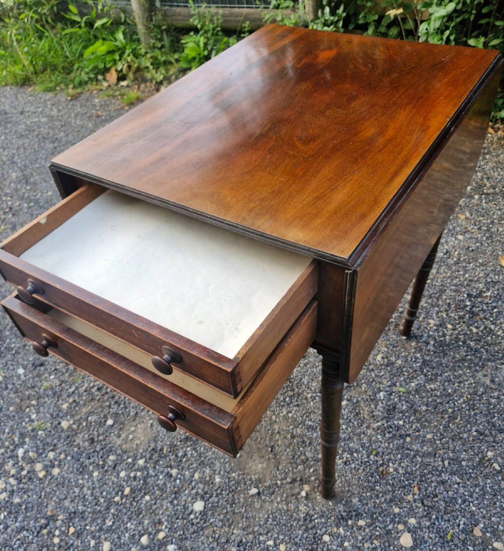 Regency mahogany 2 drawer lamp table. View III