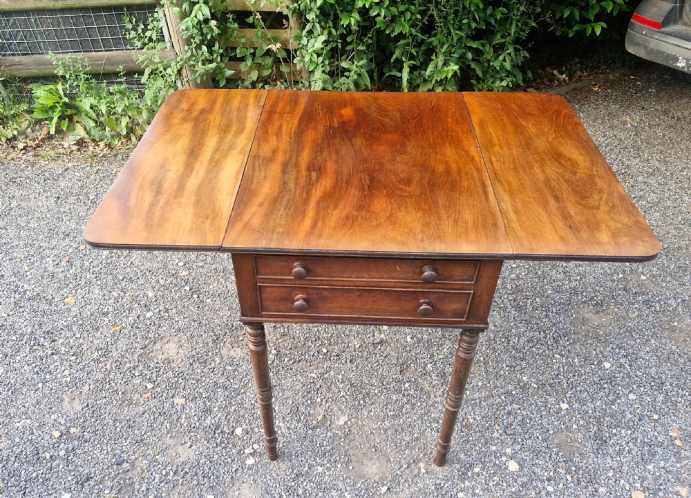 Regency mahogany 2 drawer lamp table. View V
