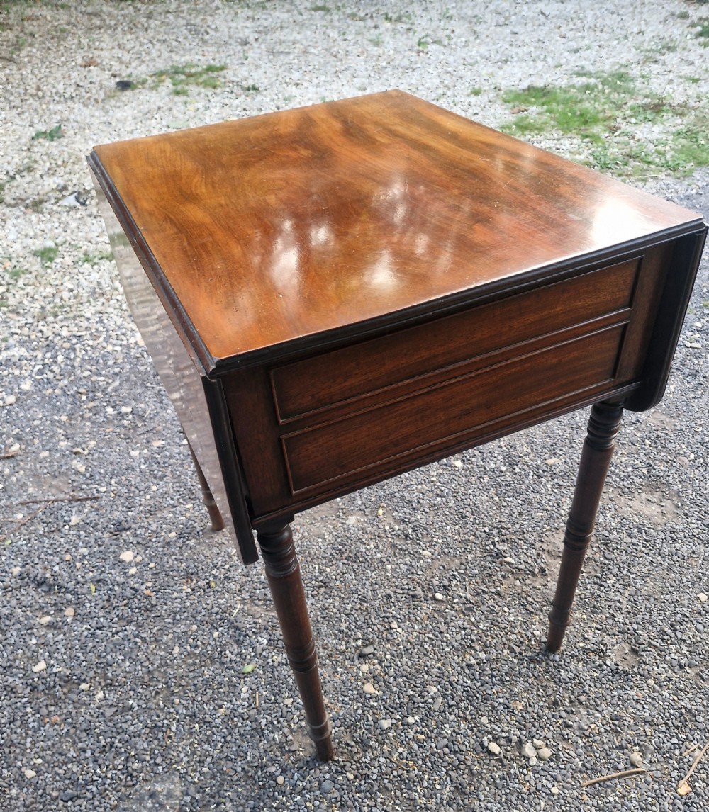 Regency mahogany 2 drawer lamp table. View VI