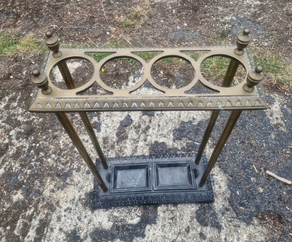 Brass and iron stick and umbrella stand.  View II