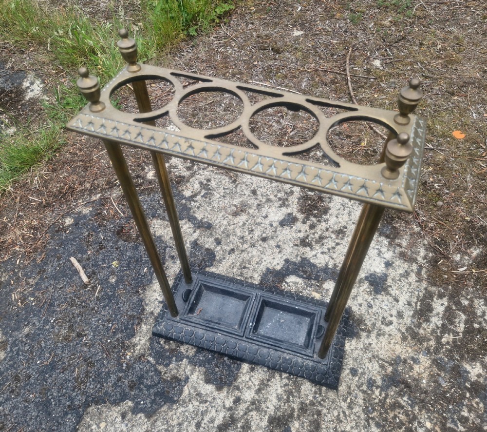 Brass and iron stick and umbrella stand.  View IV