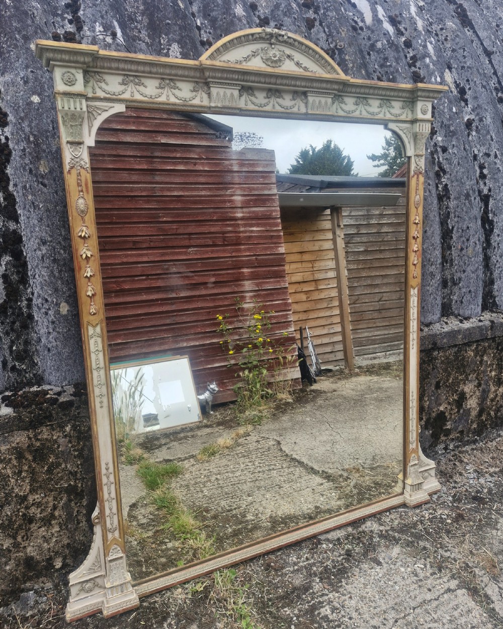 Large Victorian hall mirror. 