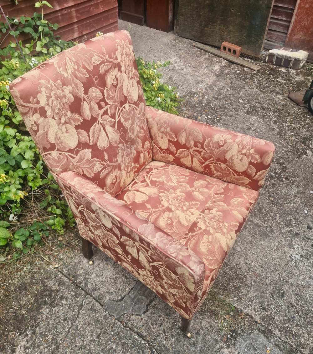Edwardian upholstered bedroom armchair.  View III