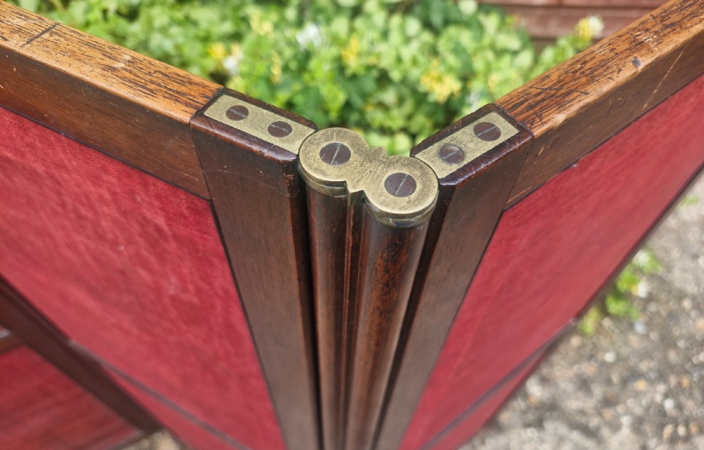 19th century mahogany gun barrel folding screen. View III
