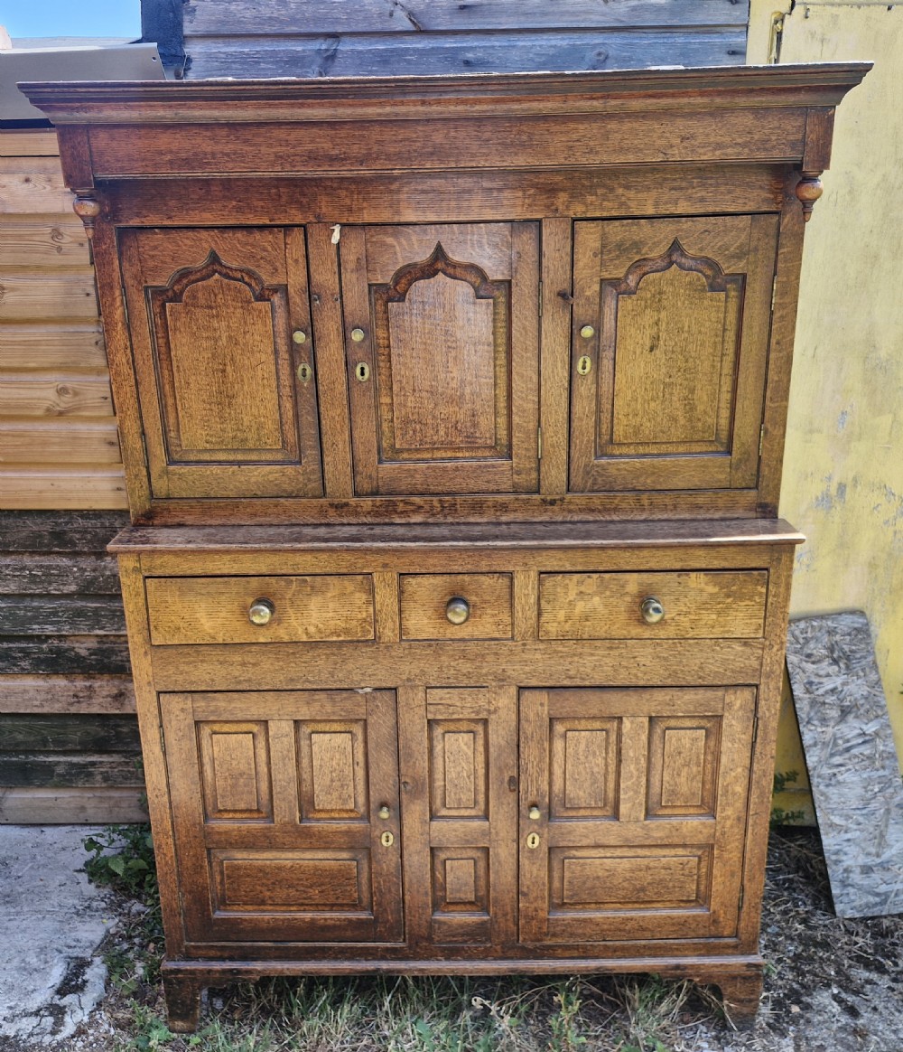 Late Georgian oak court cupboard. 
