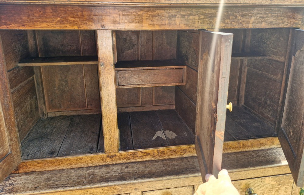 Late Georgian oak court cupboard.  View V