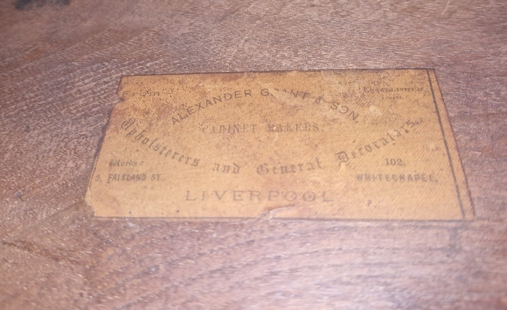 Victorian burr walnut Canterbury. With maker's label. View VII