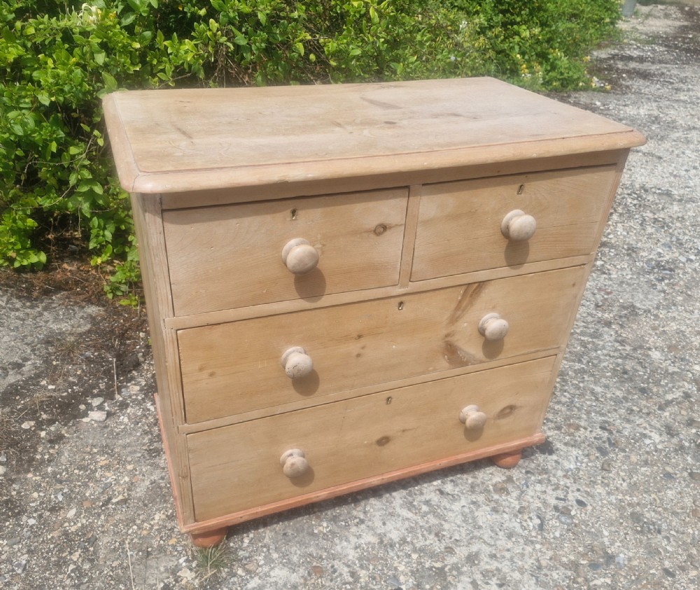 Small Victorian pine chest of drawers.  View VI
