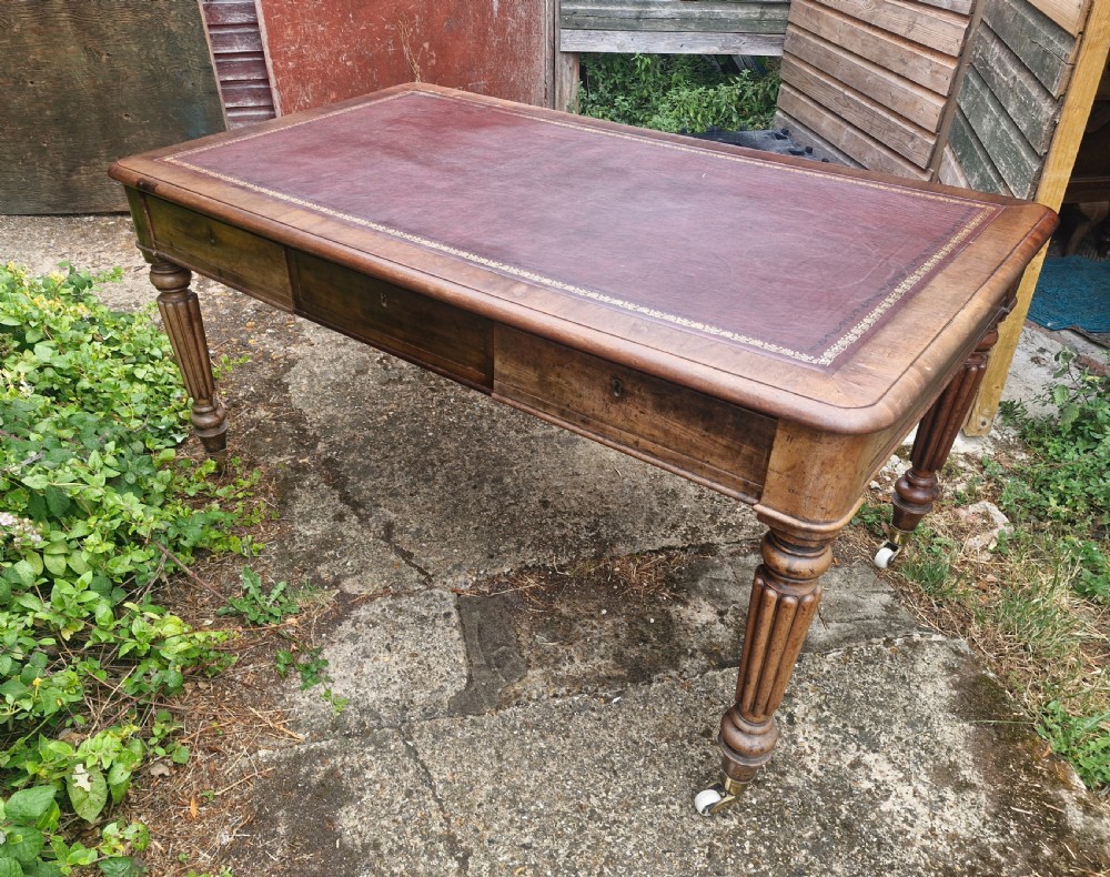Mahogany partners writing table in the manner of Gillows.  View II