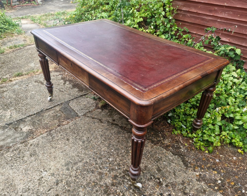 Mahogany partners writing table in the manner of Gillows.  View III