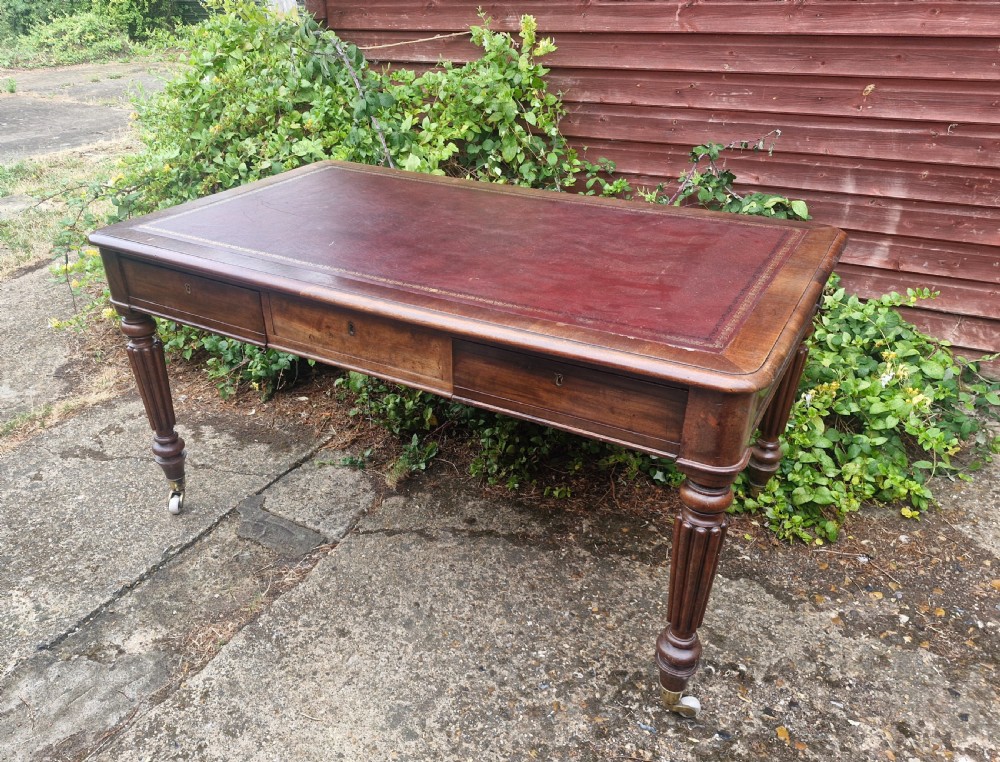 Mahogany partners writing table in the manner of Gillows.  View V
