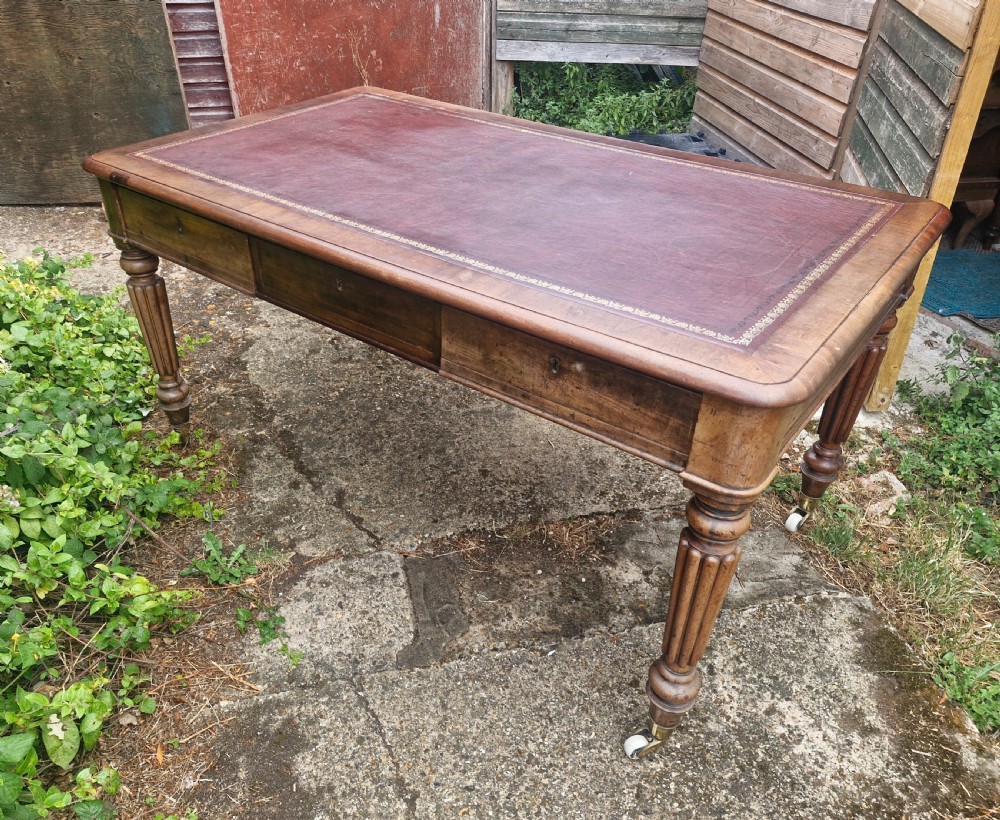 Mahogany partners writing table in the manner of Gillows.  View VI