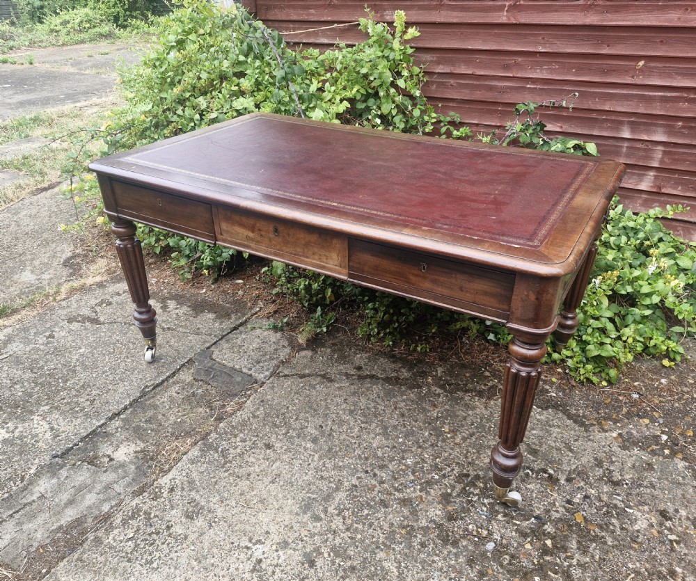 Mahogany partners writing table in the manner of Gillows.  View VIII