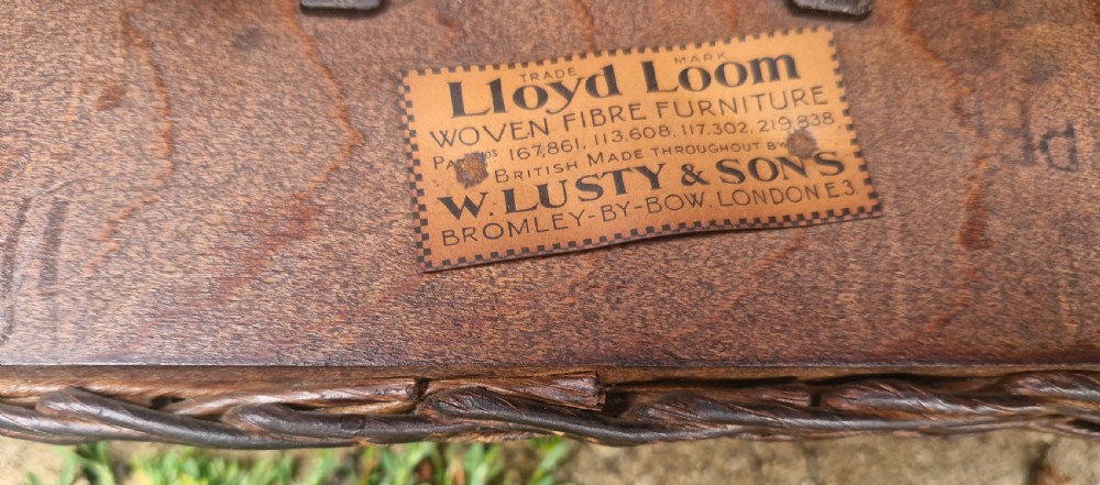 Rare pair of Oak framed Lloyd Loom Ladys and Gents armchairs. View VIII