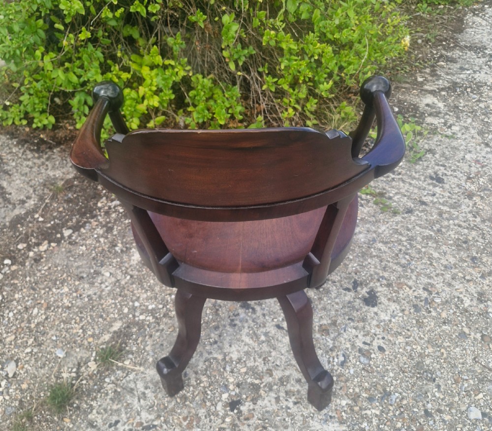 Mahogany revolving desk armchair  View II