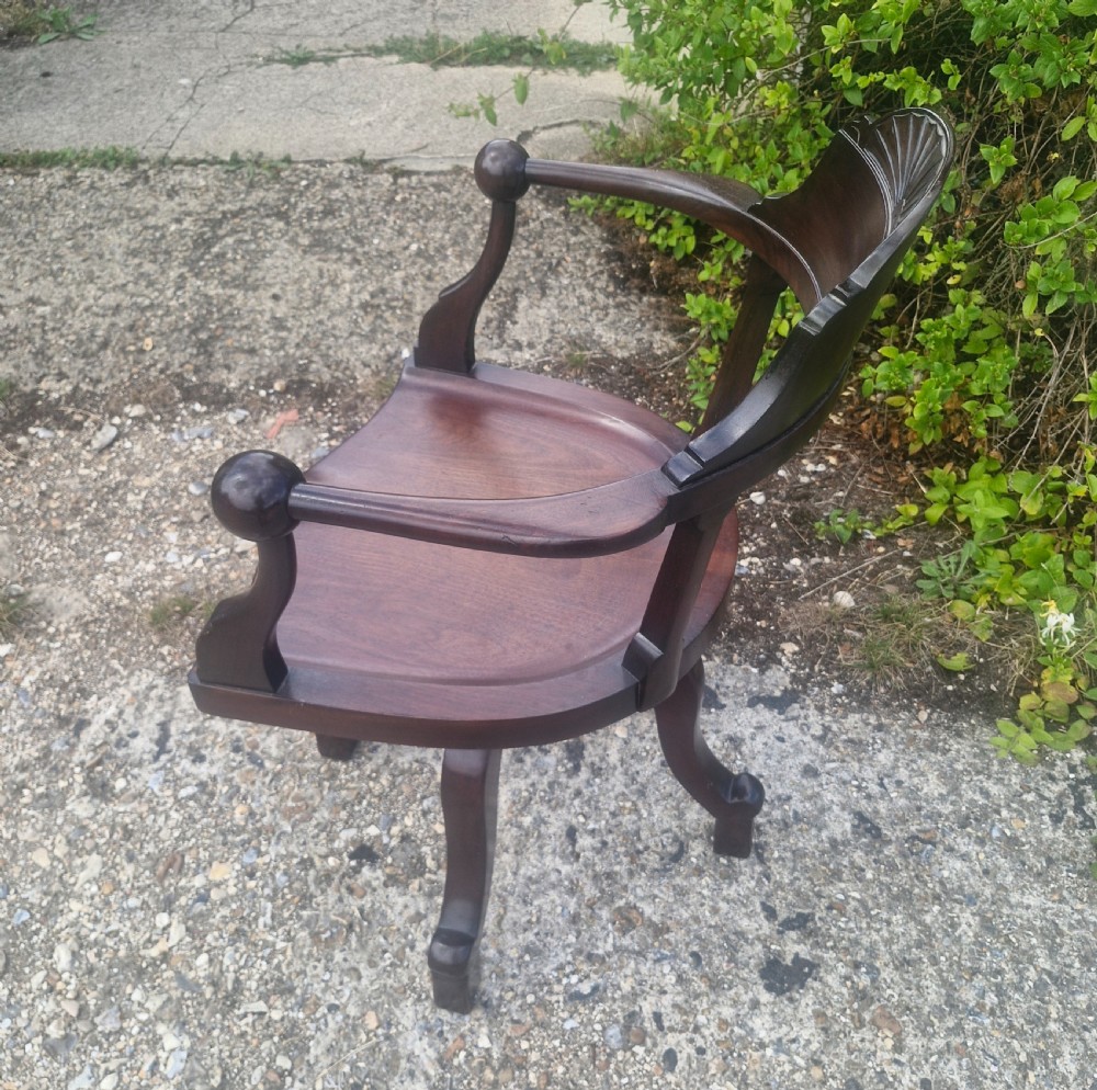 Mahogany revolving desk armchair  View III