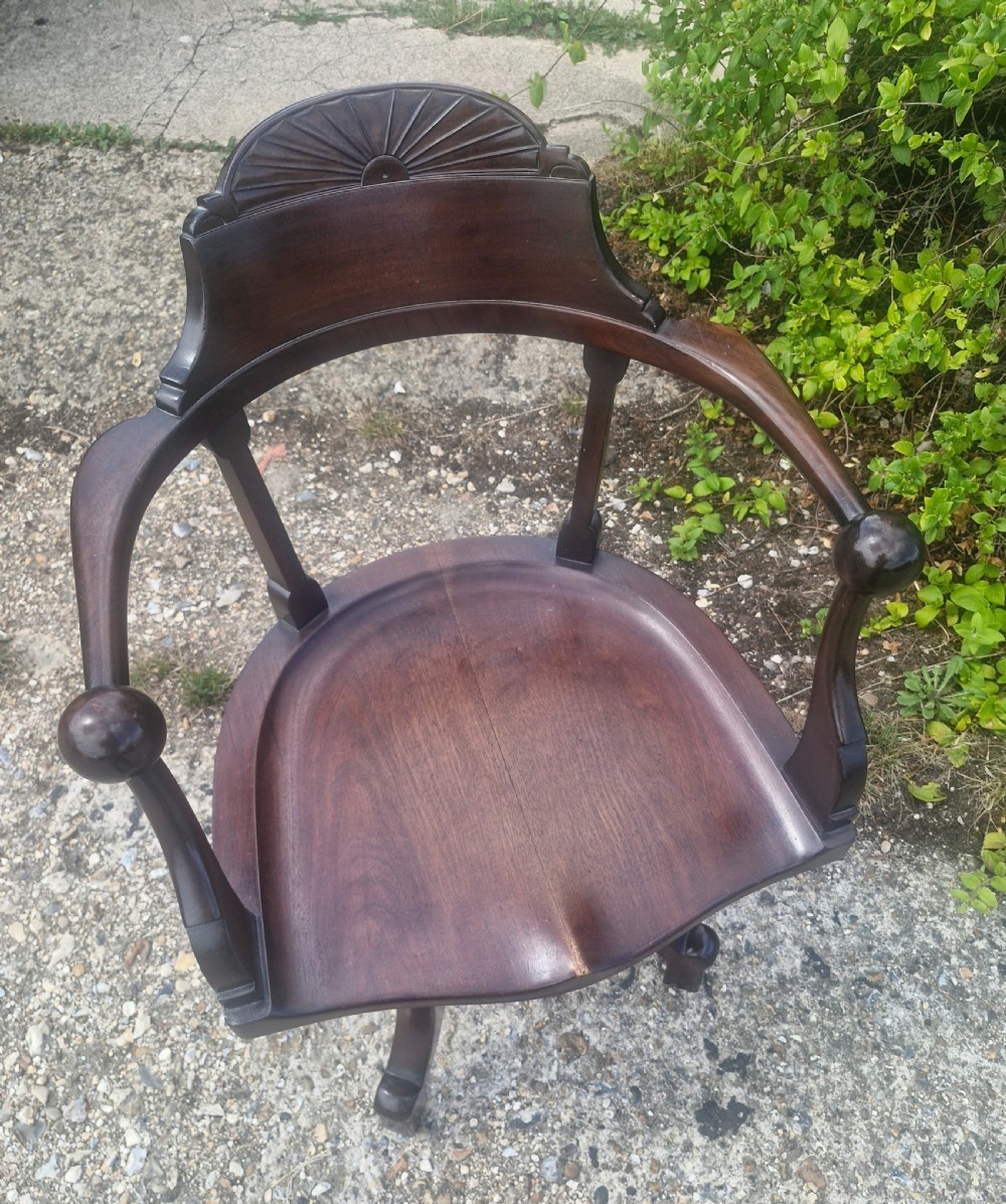Mahogany revolving desk armchair  View IV
