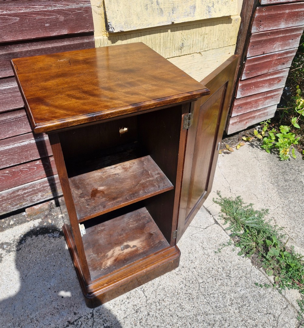 Victorian walnut bedside cabinet.  View III