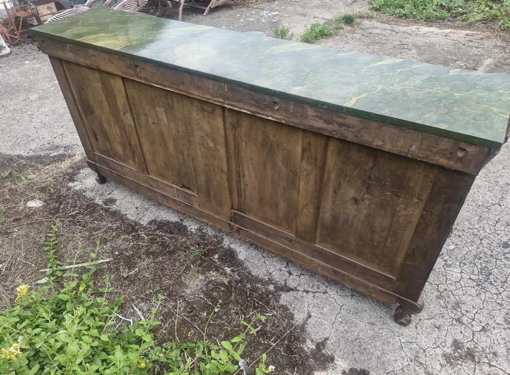 Good decorative open front bookcase with faux marble top. View XIV