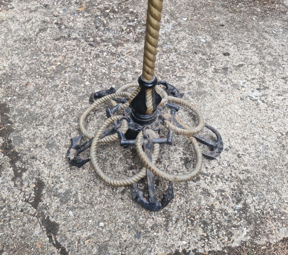 Unusual Victorian cast iron rope and anchor table base  View VII
