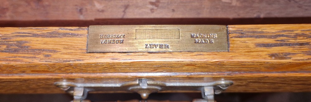 Edwardian oak pedestal partners desk. Stamped locks. View II