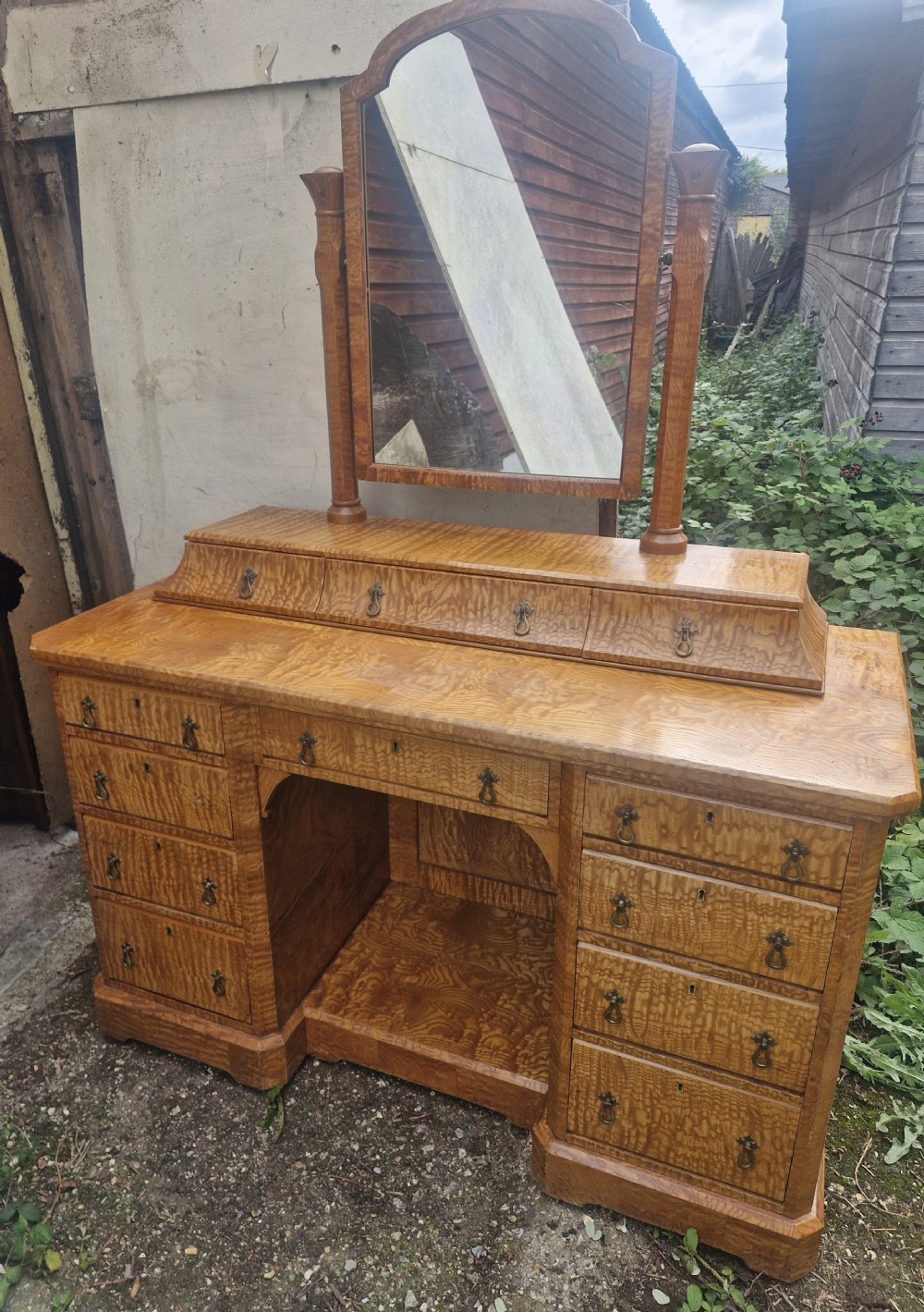 Late Victorian Hungarian ash dressing table.