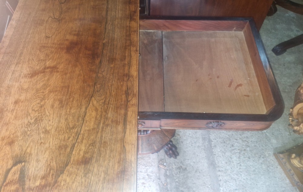 Regency rosewood swivel top games table.  View IX
