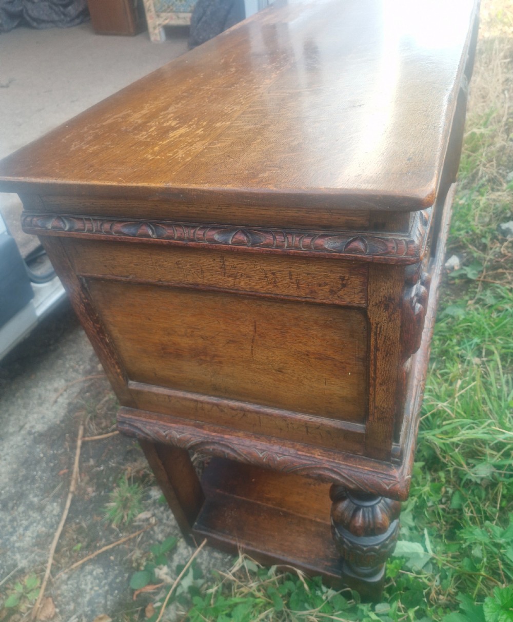 Carved Ipswich oak sideboard.  View III