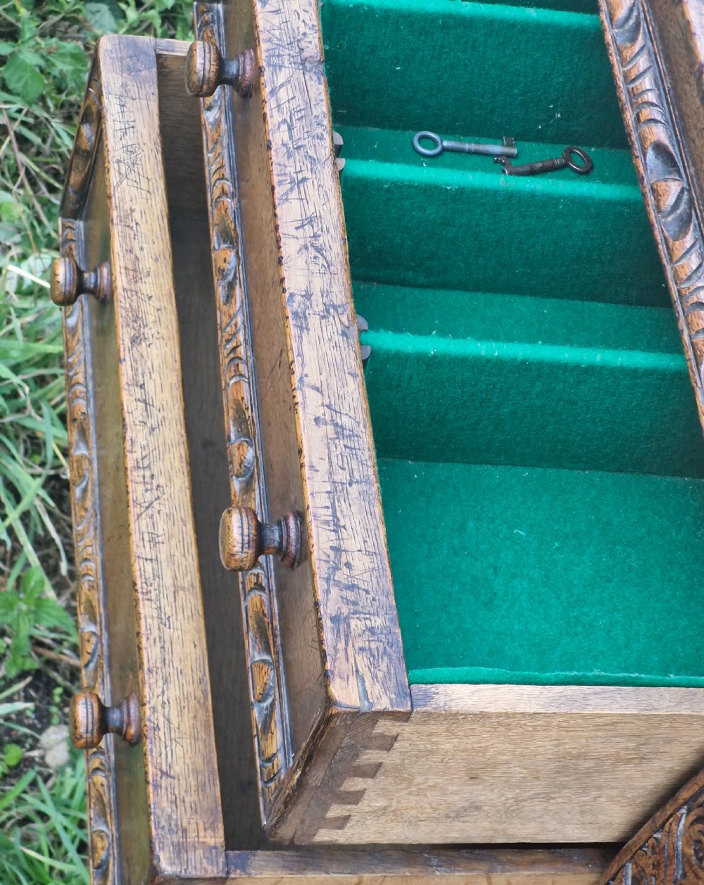 Carved Ipswich oak sideboard.  View VI