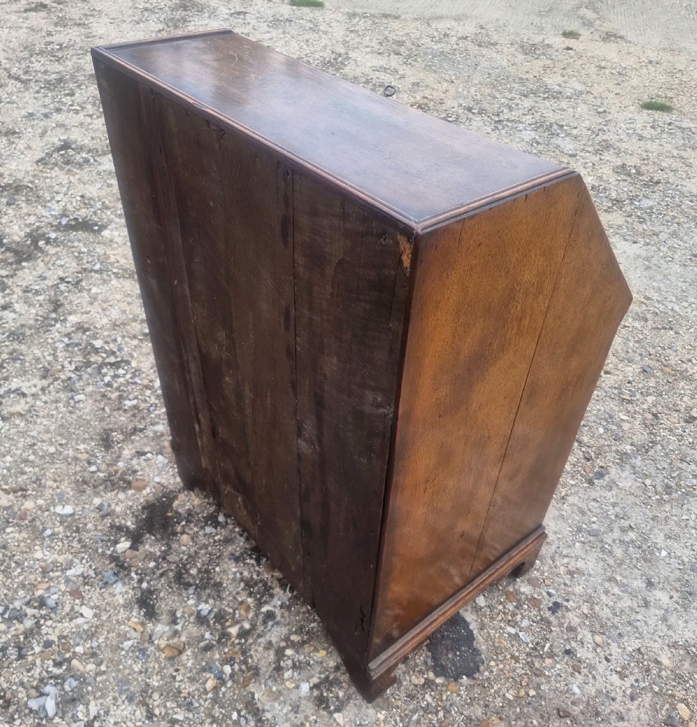 Small oak Queen Anne style bureau.  View III