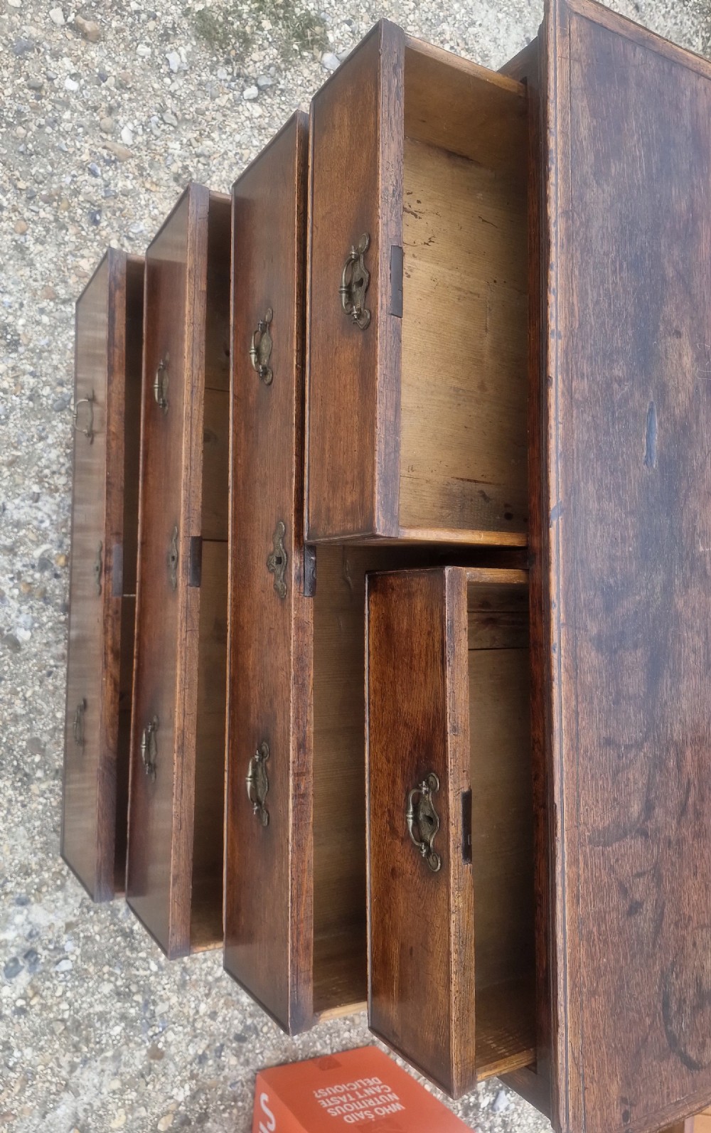 Mid 18th century oak chest of drawers.  View III