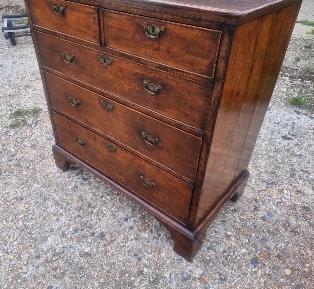 Mid 18th century oak chest of drawers.  View VI