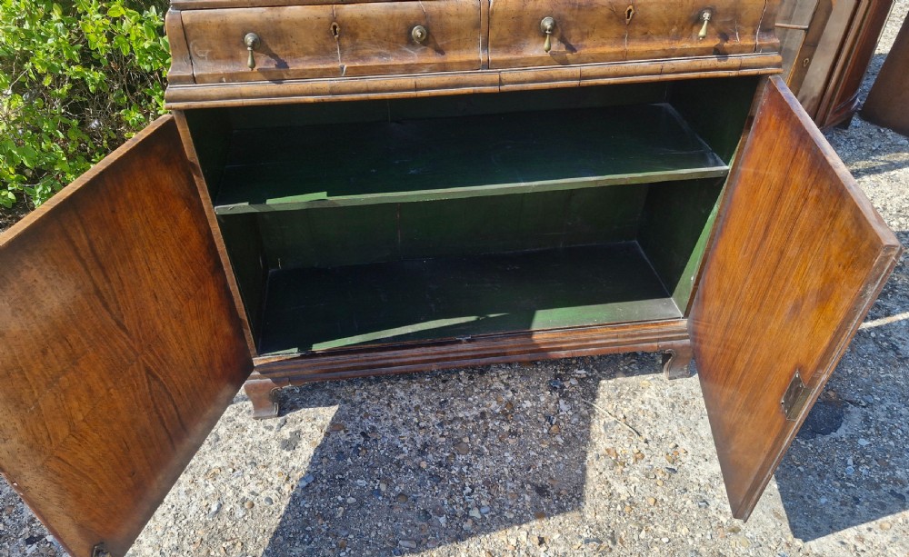 Good Queen Anne style walnut double domed cabinet.  View IX