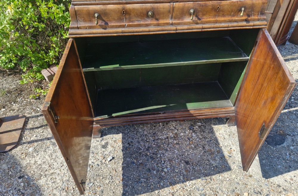 Good Queen Anne style walnut double domed cabinet.  View X