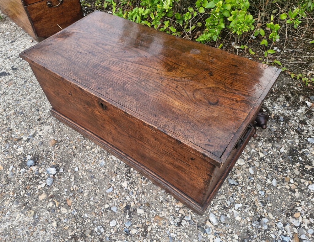 Early 19th century elm trunk/chest. View III