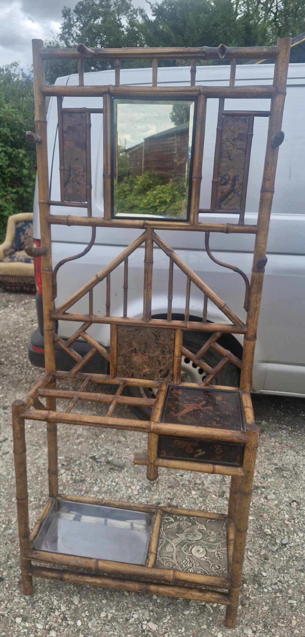 Late Victorian bamboo hallstand. 