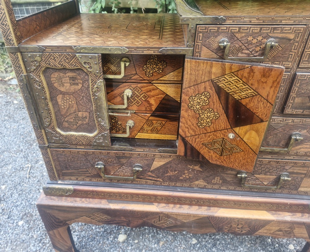 Japanese parquetry cabinet on stand.  View XII