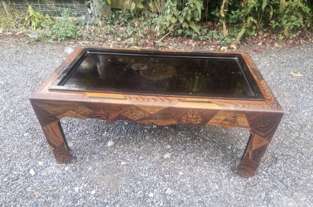 Japanese parquetry cabinet on stand.  View XX