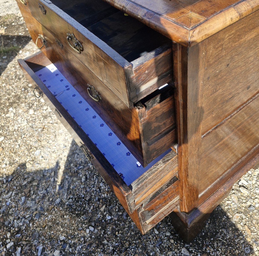 Early 18th century walnut chest of drawers.  View II
