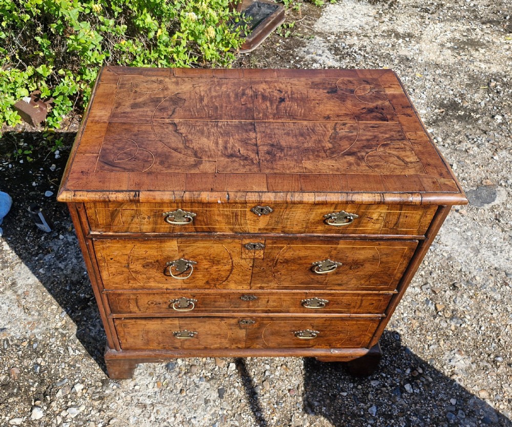 Early 18th century walnut chest of drawers.  View III