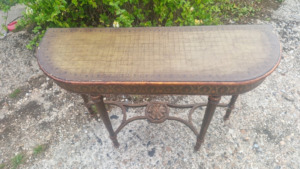 Painted and decorated hall table.  View IV
