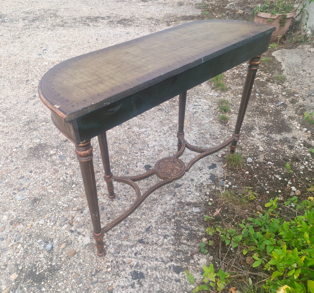 Painted and decorated hall table.  View V