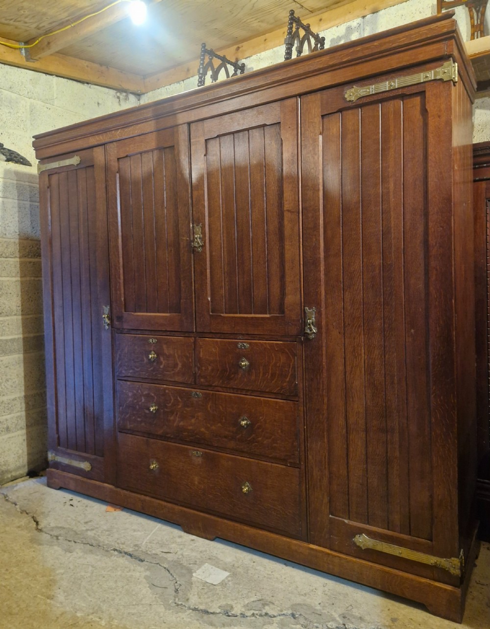 Oak arts and crafts wardrobe. 
