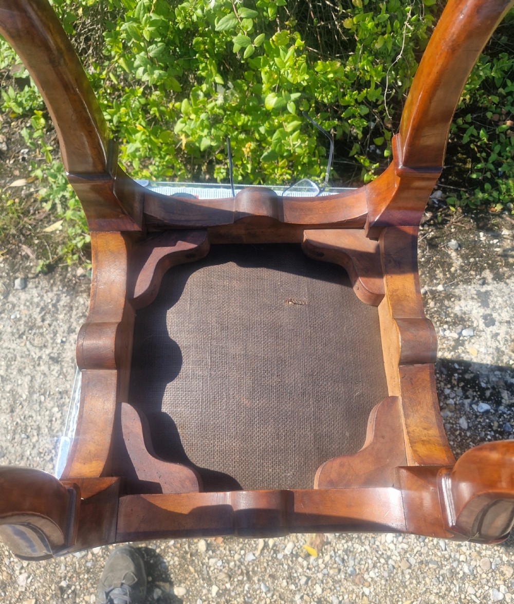 Mid Victorian walnut framed stool. View V