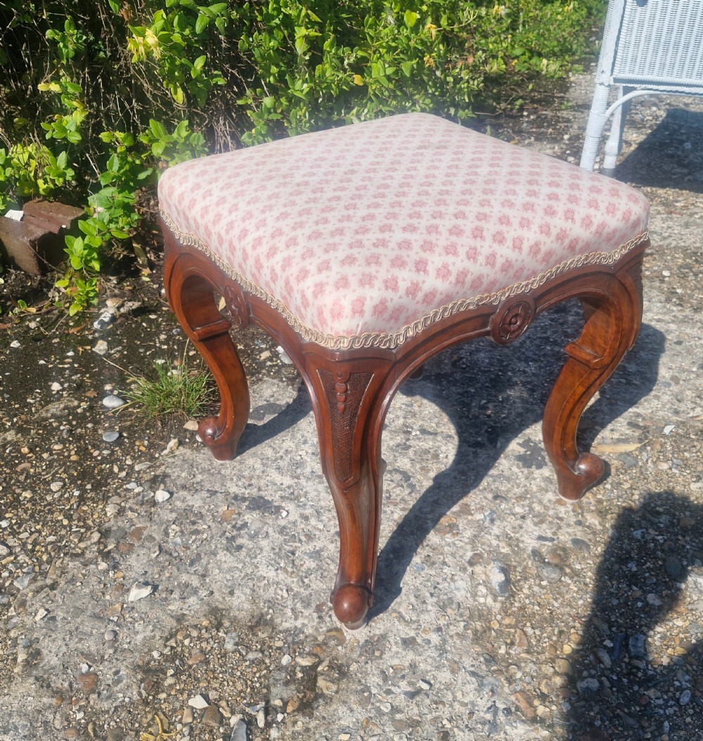 Mid Victorian walnut framed stool. View VI